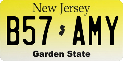 NJ license plate B57AMY