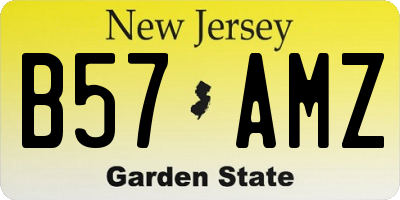 NJ license plate B57AMZ