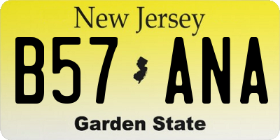 NJ license plate B57ANA