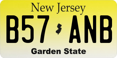 NJ license plate B57ANB