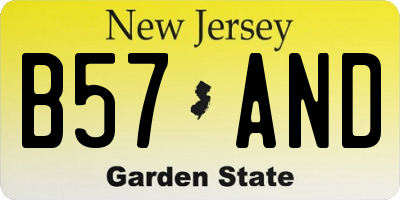 NJ license plate B57AND