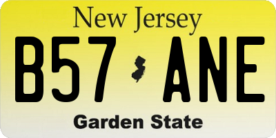 NJ license plate B57ANE
