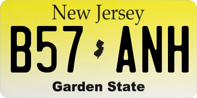NJ license plate B57ANH