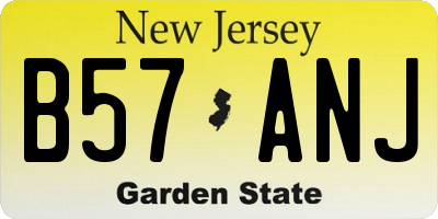 NJ license plate B57ANJ