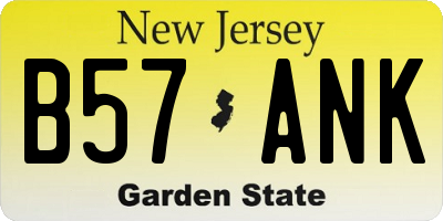 NJ license plate B57ANK