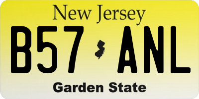 NJ license plate B57ANL