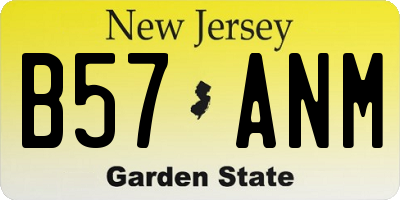 NJ license plate B57ANM