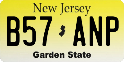 NJ license plate B57ANP