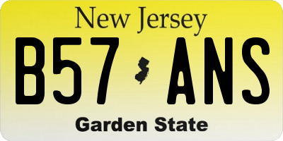NJ license plate B57ANS