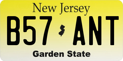 NJ license plate B57ANT