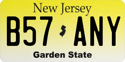 NJ license plate B57ANY