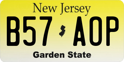 NJ license plate B57AOP