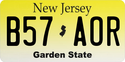 NJ license plate B57AOR