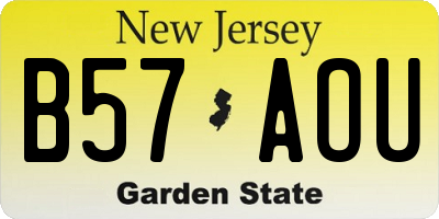NJ license plate B57AOU