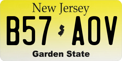 NJ license plate B57AOV