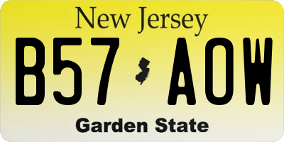 NJ license plate B57AOW