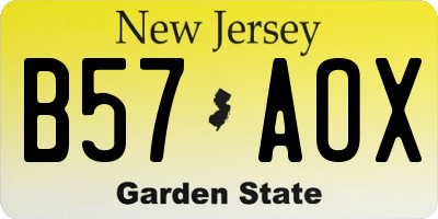 NJ license plate B57AOX