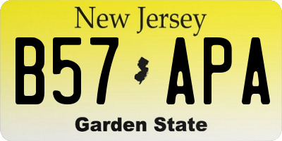 NJ license plate B57APA