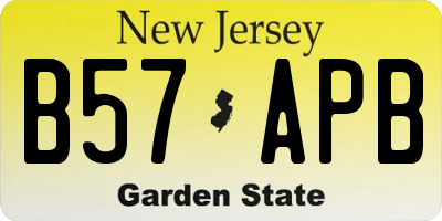 NJ license plate B57APB