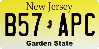 NJ license plate B57APC
