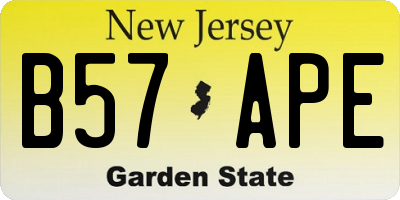 NJ license plate B57APE