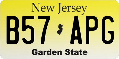 NJ license plate B57APG