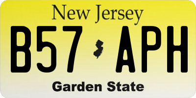 NJ license plate B57APH