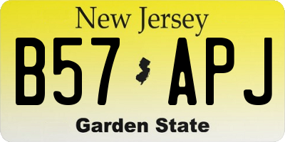 NJ license plate B57APJ