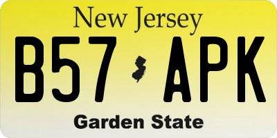 NJ license plate B57APK