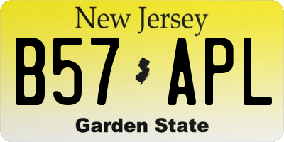 NJ license plate B57APL