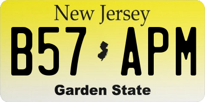 NJ license plate B57APM