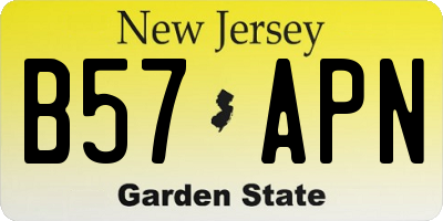 NJ license plate B57APN