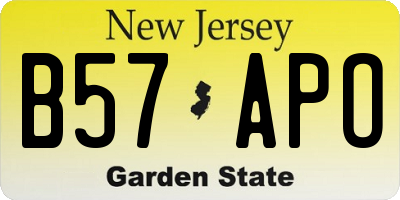 NJ license plate B57APO