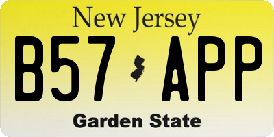 NJ license plate B57APP