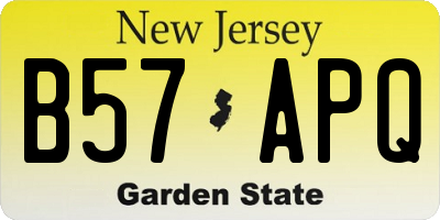 NJ license plate B57APQ