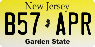 NJ license plate B57APR