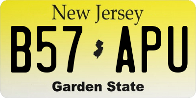 NJ license plate B57APU