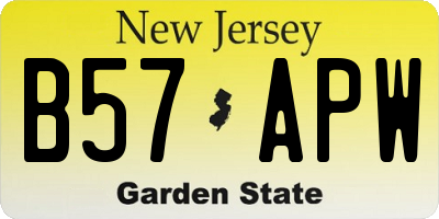 NJ license plate B57APW