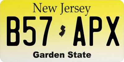 NJ license plate B57APX
