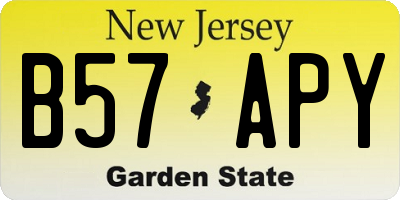 NJ license plate B57APY