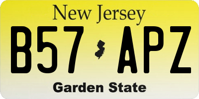 NJ license plate B57APZ
