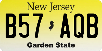 NJ license plate B57AQB