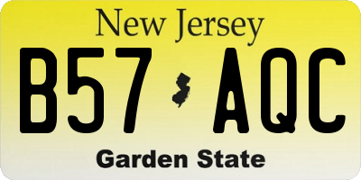 NJ license plate B57AQC