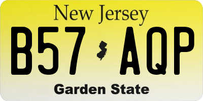 NJ license plate B57AQP