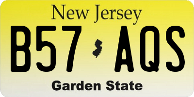 NJ license plate B57AQS