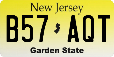 NJ license plate B57AQT