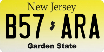 NJ license plate B57ARA