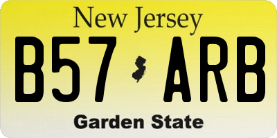 NJ license plate B57ARB