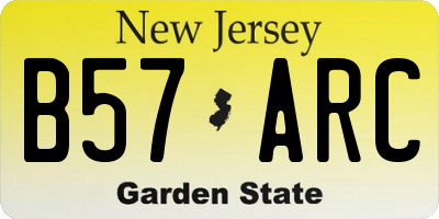 NJ license plate B57ARC