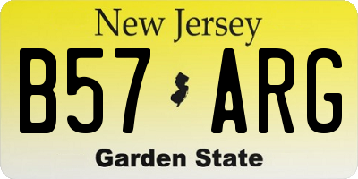 NJ license plate B57ARG